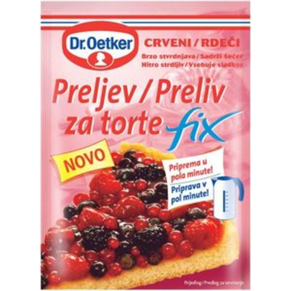 Rdeč preliv za torto fix Dr Oetker 50 g Varen in hiter spletni